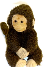 Vintage Hosung Monkey Chimp Plush Hand Puppet 1994 Brown Fuzzy Long Tail