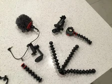 Joby Tripod Set With Microphone And Phone Holder And Other Attachments