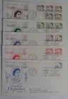 STAMPMART : CANADA 1967 - 1973 SC#454-60 QE II CENTENNIAL 7 DIFF FDC USED TO USA
