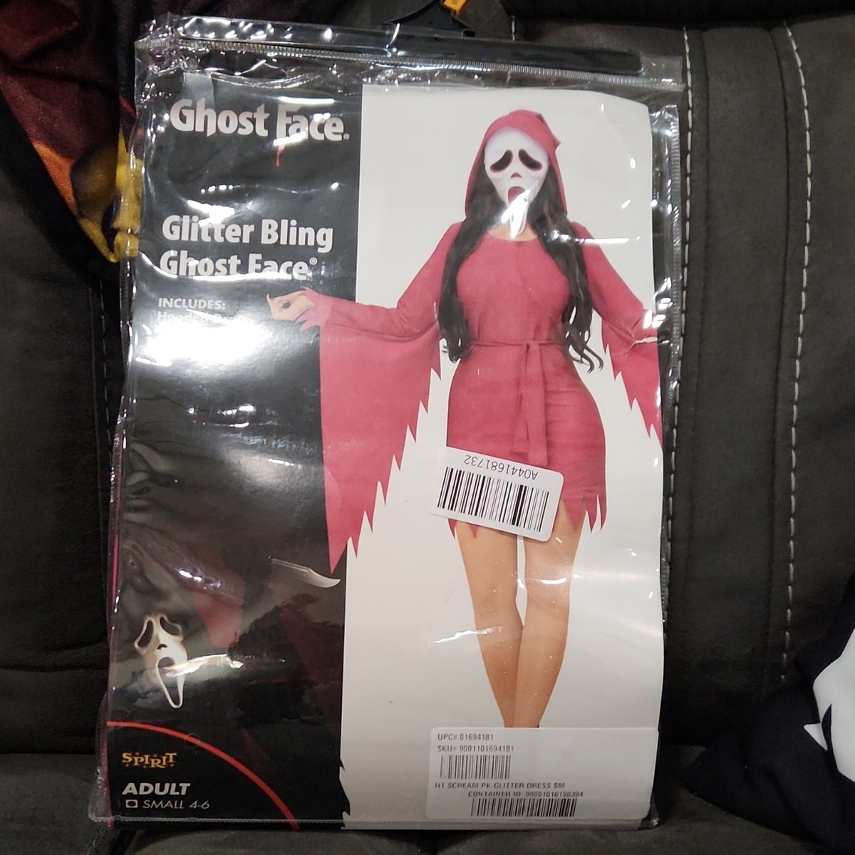 Spirit Glitter Bling Ghost Face Hooded Dress & Mask Adult Small Pink | eBay