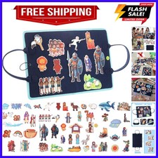 4 Pack Felt Board Stories Set Flannel Felt Story Board Pieces for Storytellin...