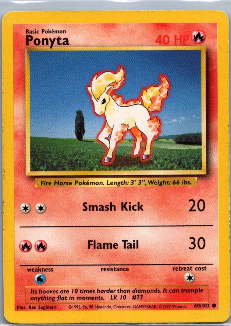 Common Itesm Ponyta 60/102 Base Set Common LP Pokemon TCG | eBay