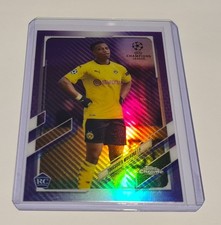 2020/21 Topps Chrome Soccer UEFA CL Purple Carbon Fiber Youssoufa Moukoko SP