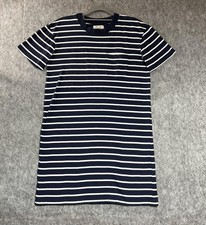 Madewell Dress Womens Small Navy White Stripe T-Shirt Pocket Cotton Casual