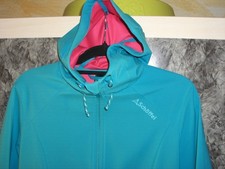 Schöffel Fleecejacke Damen Gr. M, wie NEU hellblau mit fester Kapuze Windbreaker