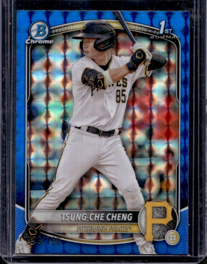 2025 Bowman Tsung-Che Cheng Chrome Blue Geometric Refractor 1st #9/150