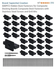 600PCS Hidden Deck Fasteners for Composite Decking Board Composite Deck Fastener