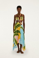 Farm Rio Tropical Painting Cut-Out Buckles Maxi Dress Multicolor