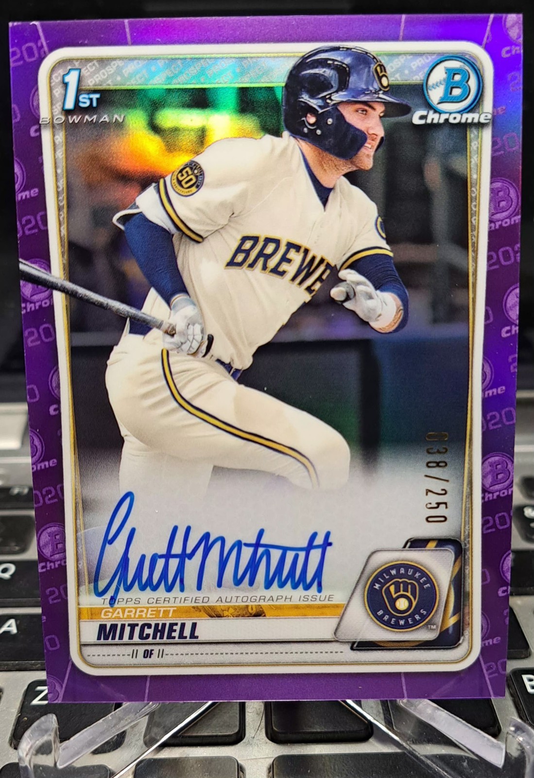 2020 Bowman Draft - Chrome Draft Picks Auto Garrett Mitchell #CDA-GM Purple /250
