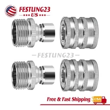 Stainless Steel Garden Hose Quick Connect Set Water Hose Fitting 3/4Inch Fitting