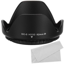 62mm Camera Lens Hood, Reversible Flower Lens Hood Protector with Cloth
