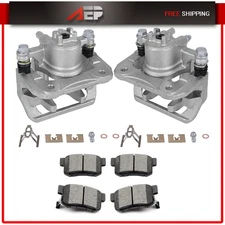 Rear Brake Calipers + Ceramic Pads Accessories Kits For 2007-2012 Acura RDX