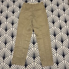 Vintage WW2 Button Fly Cotton Khaki Chino Trousers 29x31.5 1940s 40s