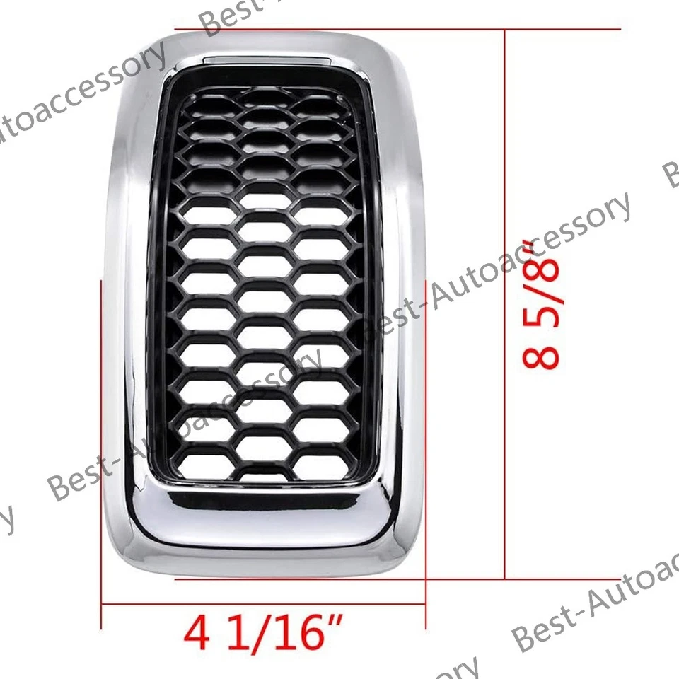 Juego de malla de nido de abeja con inserción de rejilla de parachoques delantero cromado 7x para Jeep Cherokee 2014-18 Foto 2 de 4
