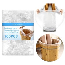 100PCS Pedicure Liners Disposable - Plastic Footsie Footbath Foot Soak Bath S...