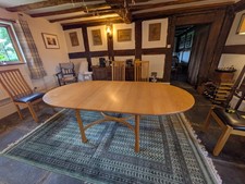 Ercol Saville 6-8 Seater Extending Dining Table Ash Light Finish