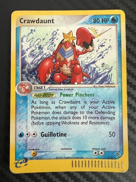 Pokémon TCG Crawdaunt Dragon Holo Rare Card 3/97 HP