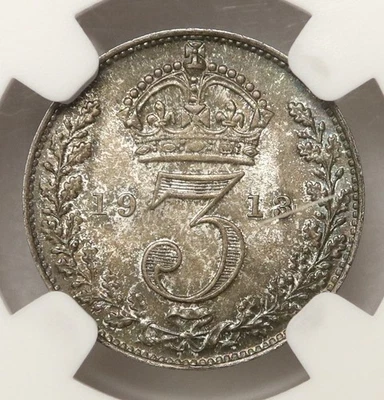 Great Britain - Threepence (3p) - 1913 - George V - NGC MS66 - Bild 1 von 4