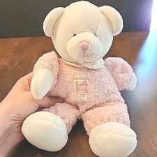 RUSS Baby Drowsy Bear Plush Pink Rattle Nursery Lovey Doll Stuffed VTG Toy
