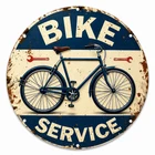 Vintage Bicycle Service Metal Tin Sign Retro Bike Garage Wall Decor Bar 20cm