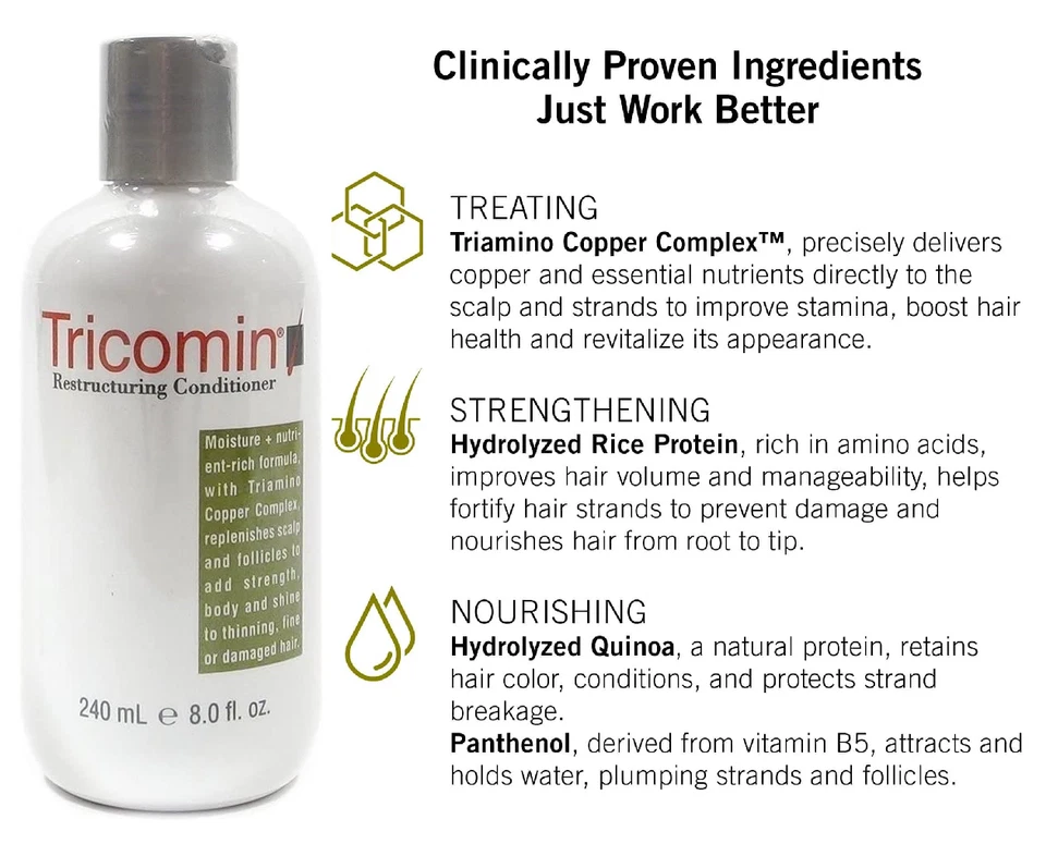 Neova Tricomin Restructuring Conditioner -  Fine or Damaged Hair 8 Oz  - Image 2 of 3