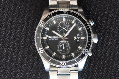 FOSSIL CH2935 CHRONOGRAPH UHR IN BLACK & WHITE DIAL EDELSTAHL EIN KLASSIKER