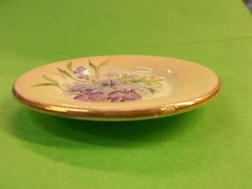 LOVELY HAND PAINTED PLATE " HOVEA " By G. HILLE PERTH W.A - 9 cm Wide EXC # 445 - Picture 3 of 8