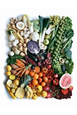 Fruits Vegetables Produce Colorful Healthy Rainbow Photo Poster 12x18