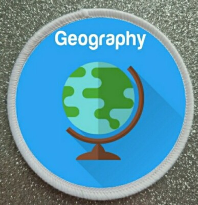 3'' Geographie Aufbügeln/Aufnähen Sublimation Patch Abzeichen Fach Schule College Uni