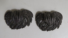 Vintage Musi Antiqued Silver Tone Shoe Clips