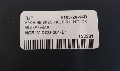 MURATEC MCR-1V E103-20-14D MACHINE SPECIFIC CPU UNIT MCR1V-DCU-001-E1