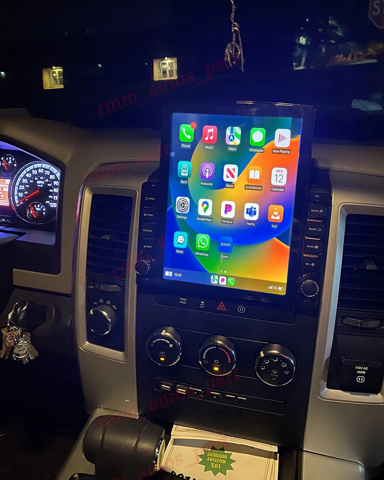 Carplay For 2009-2012 RAM 1500 2500 3500 Android 13 Car Stereo Radio Navi GPS FM - Image 2 of 4