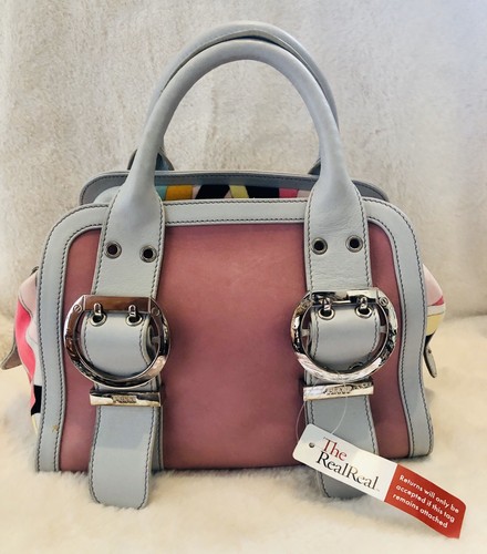 EMILIO PUCCI Pink/ Grey  leather PILOT MINI  bag  