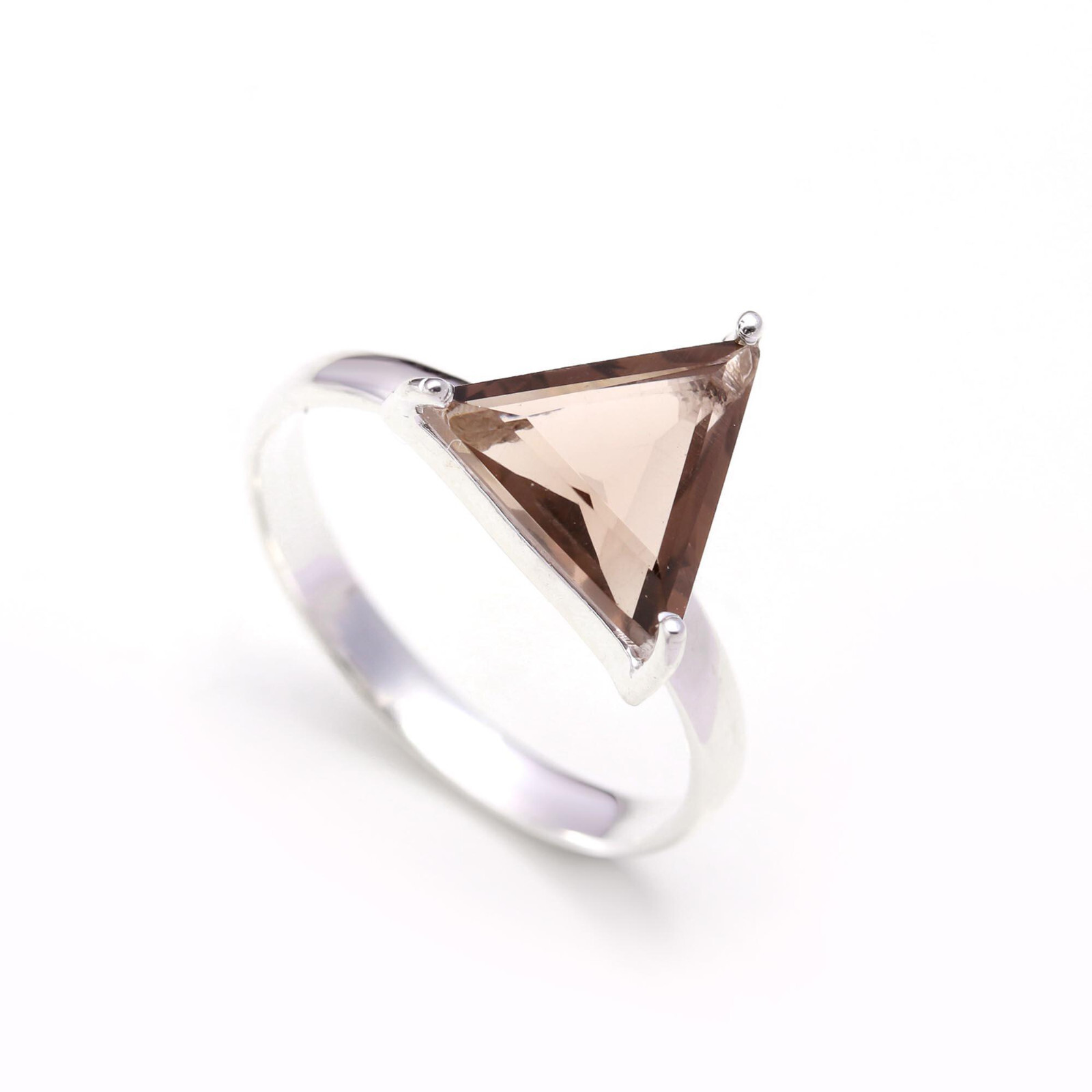 Smoky Quartz Engagement Ring 925 Sterling Silver Custom Size