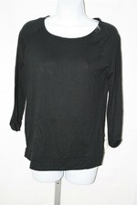947X17 Hanes Womens Crewneck Longsleeve Tshirt SM Black