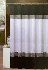 Victoria Classics SO1-SHC-7272-RO-BK Solana Shower Curtain