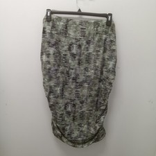NWOTWomens Catherines Curvy Collection Green Multi Lined Skirt Size 4X 30/32 