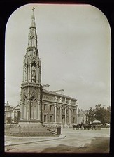 Glas magische Laterne Dia MÄRTYRER GEDENKMAL OXFORD UM 1890 FOTO KUTSCHE & PFERDE
