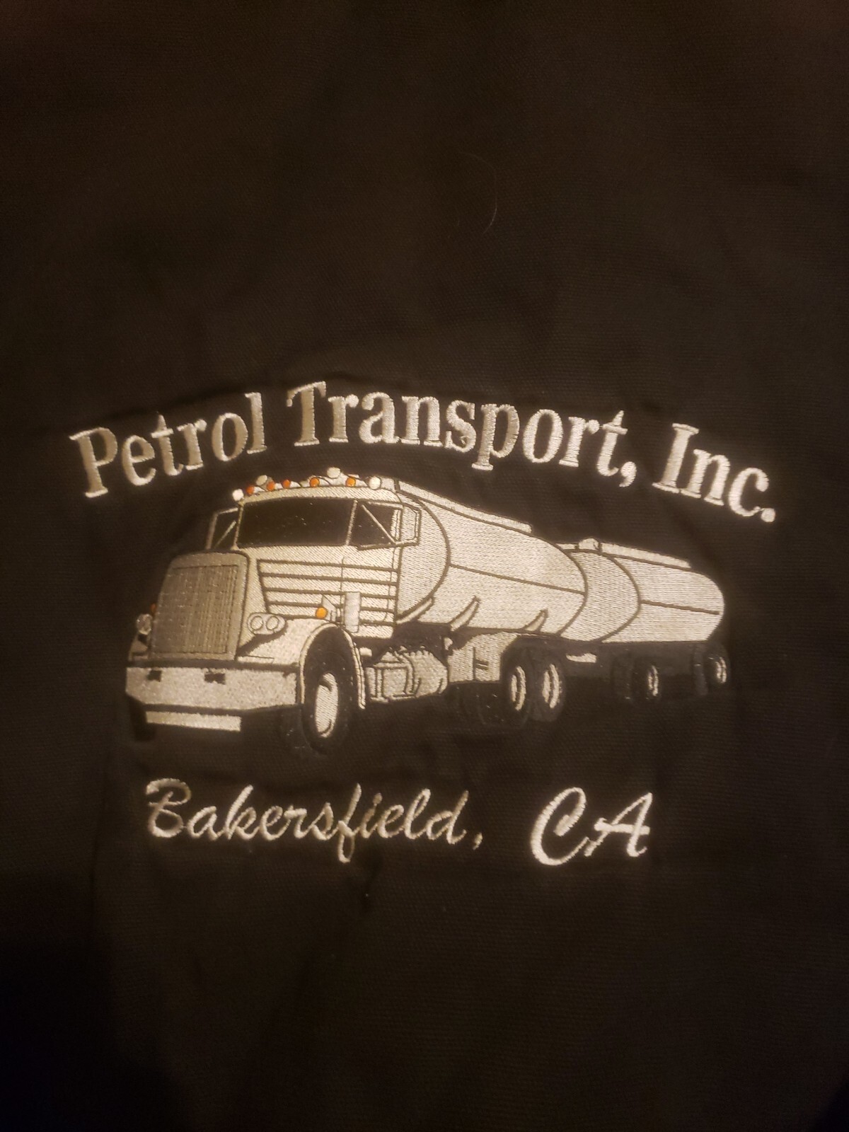 Vtg 90s Petrol Transport Inc Trucking Embroidered Canvas Denim Work