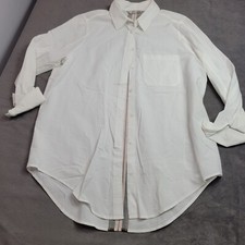 Athleta White Button-Up Shirt S
