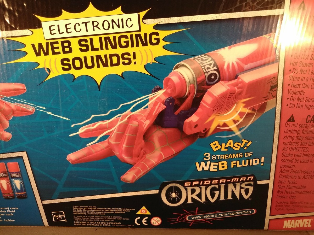 Marvel SPIDERMAN ORIGINS SONIC WEB BLASTER WITH REFILLS HTF