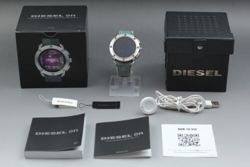 【Exc+5】 Diesel On Touchscreen Steel Leather Smartwatch, Denim Blue from Japan - Picture 2 of 10