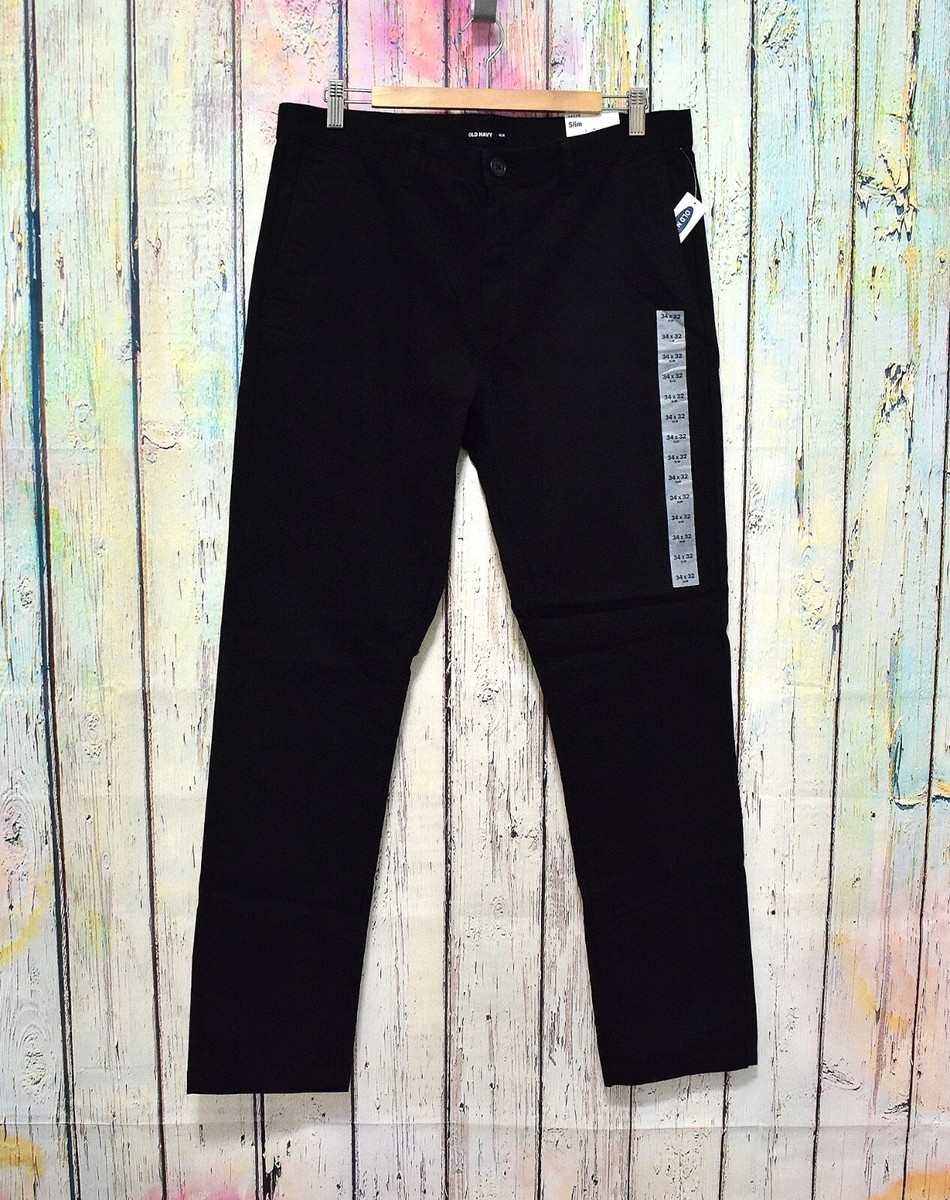 Men's Old Navy Slim Uniform Non-Stretch Chino Pants 34 x 32 Black