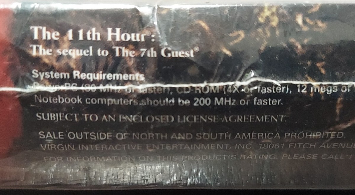 The 11th Hour The Sequel to the 7th Guest PC CD ROM Video Game