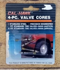 Cal-Hawk 4 PC. Valve Cores - Fits STD Tire Valves #8000 (APPVCL)