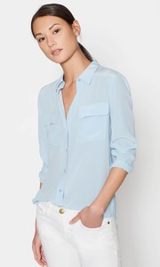 214-Equipment-Slim-Signature-100-Silk-Blouse-Women-Shirt-Sky-Blue-Sz-XS-S-M