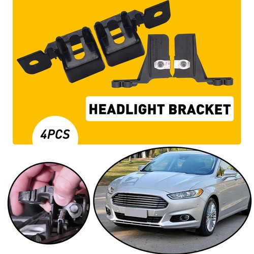 4Pc Headlight Lamp Mount Bracket Left+Right For 2013 2014 2015 2016 FORD FUSION - Foto 13 di 18