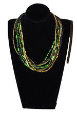 UNBRANDED Multi Strand Multi Color Glass Beads Necklace 23" B1