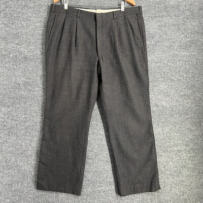 Vintage Nordstrom Mens 38x29 Wool Dress Pants Micro Plaid Pleated Made In  USA - Main Image