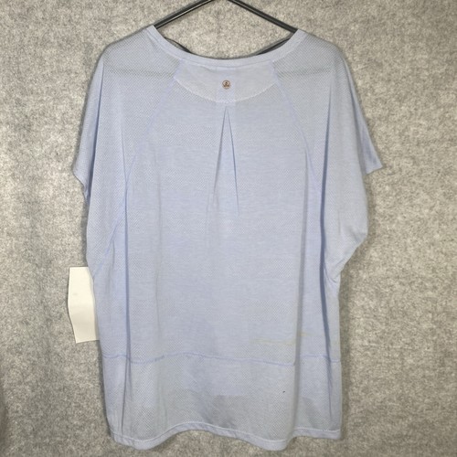prAna Tee Top Women's Small Light Blue Cap Sleeve Hi Low Oversized NWT - Picture 6 of 12
